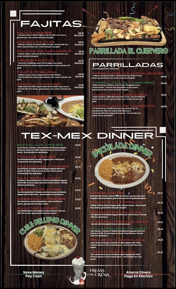 El Cuervero Mexican Restaurant Menu image 1